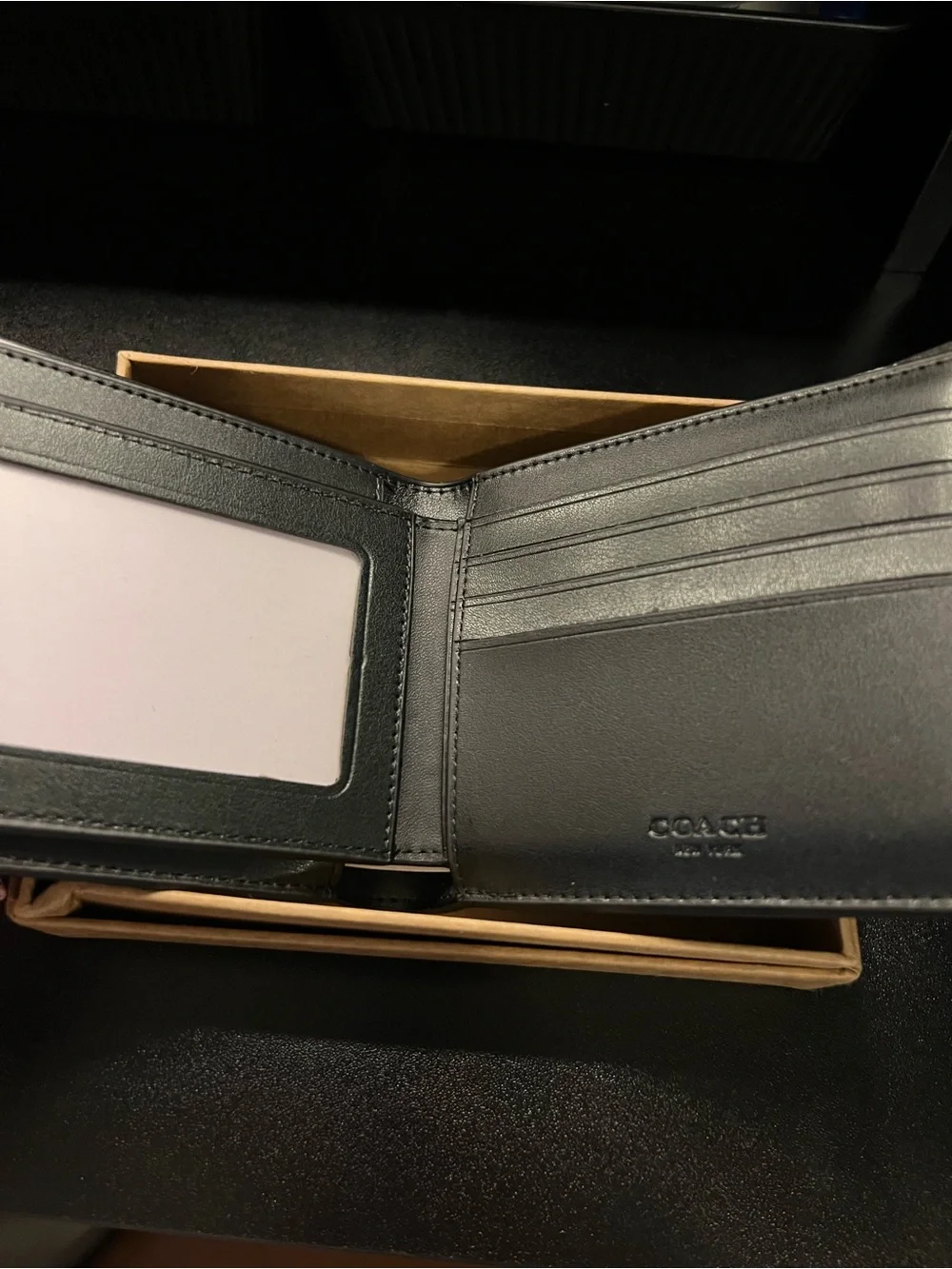 Coach Black Pebbled Leather Bifold Wallet